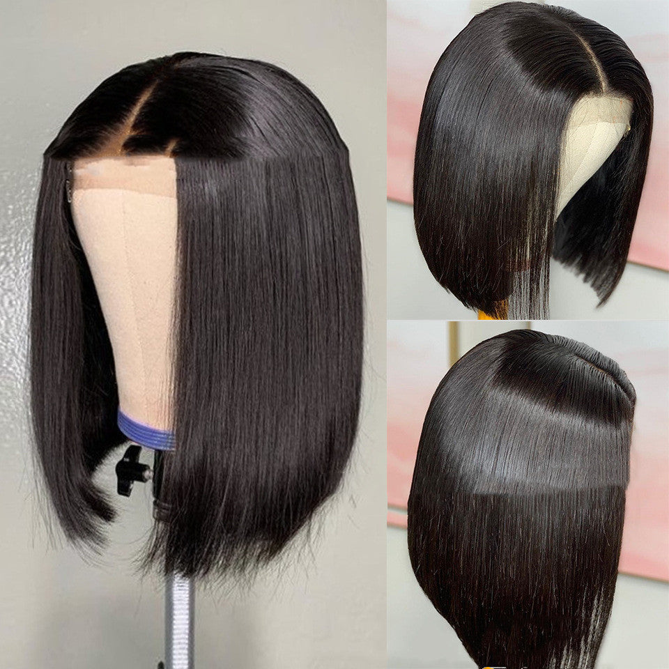 13x4 full frontal straight bob 14 inches human hair wig