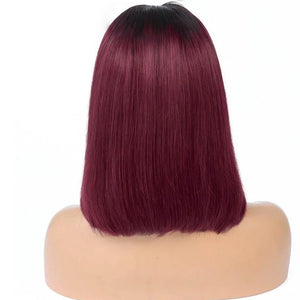 13x6 lace frontal wig Short Straight 1B-99J Colored Bob Human Hair Wig