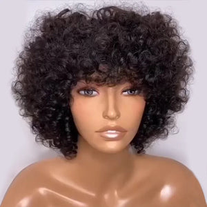 Non lace curly hair wig