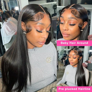 Straight 13x4 Transparent Lace Front Wigs Humain ahir