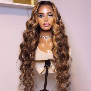 13x4 full frontal  Highlights  Body Wave Human Hair Wig