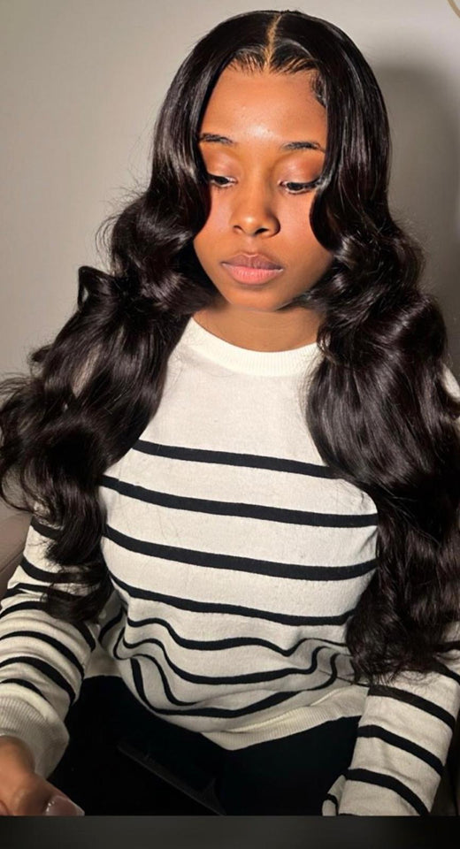 13x4 full frontal transparent lace body wave 26 inches human hair wig