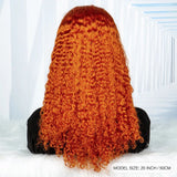 13x4 short bob water wave ginger 16 inches 200% density grade 15A